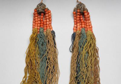 图片[3]-Silver braid ornaments with strands of coral beads, Qianlong reign (1736-1795), Qing dynasty-China Archive